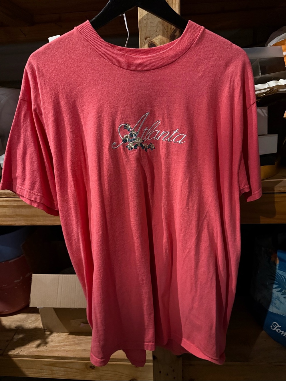 Atlanta Embroidered Coral Men's T‑Shirt